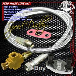T70 T3 59 Trim A/r. 70 Stage III 500+hp Anti-surge Turbo Charger+36oil Feed Line
