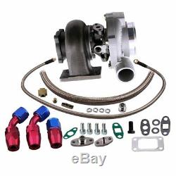 Turbo GT30 GT3037 GT3076 ANTI SURGE Turbocharger with Oil FEED RETURN Line Kit